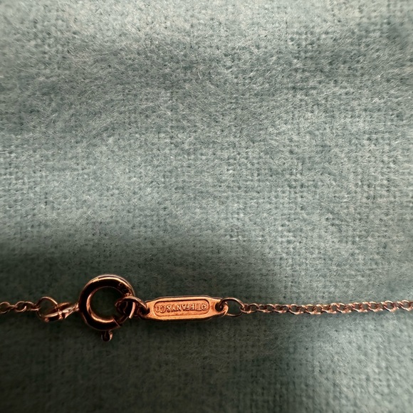 Tiffany Co Silver Twist Heart Key Necklace Pendant Charm 18 inch silver chain - Picture 6 of 10